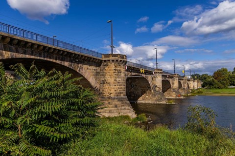 Marienbrücken in Dresden, an important transport link between the old town and the new town. Two