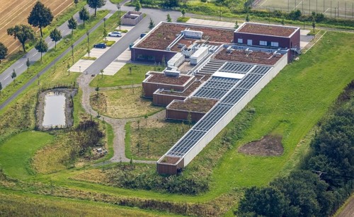 Aerial view, shooting centre Unna-Hamm in Overberge, Bergkamen, Ruhr area, North Rhine-Westphalia,