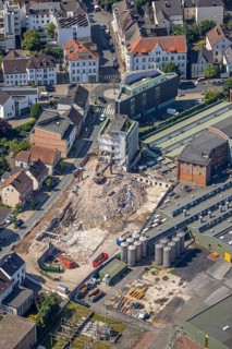 Aerial view, demolition site Dreiblitz-Haus on Möhnestrasse, Neheim, Arnsberg, Sauerland, North