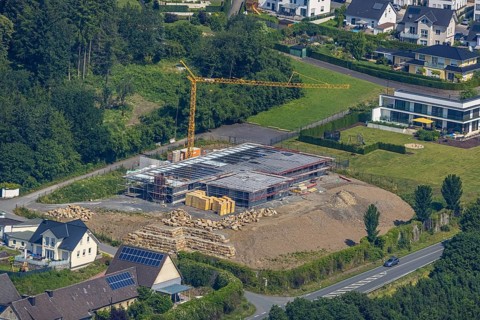 Aerial view, construction site new building Am Dollberg, Zur Waterlappe corner Zur Oldenburg,