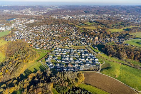 Aerial view, new housing estate Sternhelle-Ost on Ölinghauser Weg in the district of Herdringen in