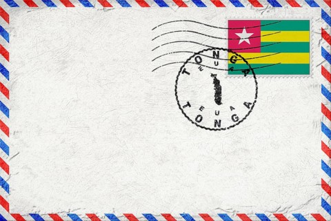 Togo Eua Vintage Air Mail Envelope with Flag and Postmark