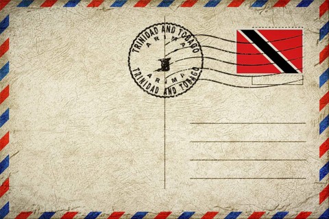 Trinidad and Tobago Arima Vintage Air Mail Envelope with Flag and Postmark
