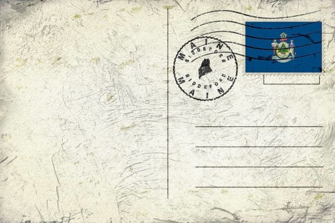 Maine Biddeford Round Seal Map Design