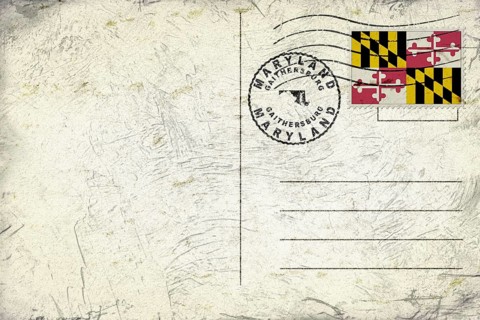 Maryland Gaithersburg Round Seal Map Design