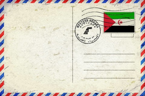 Western Sahara Boujdour Vintage Air Mail Envelope with Flag and Postmark