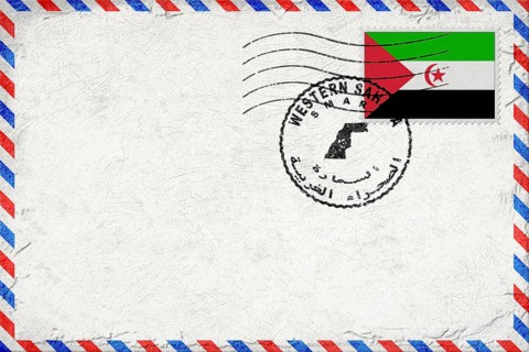 Western Sahara Smara Vintage Air Mail Envelope with Flag and Postmark