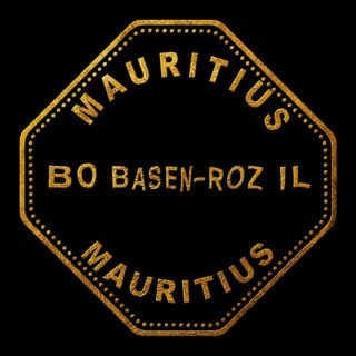 Mauritius Beau Bassin Rose Hill Gold Typography Stamp Design