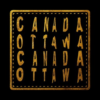 Canada Ottawa Gold Typography Stamp Design