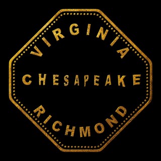 Virginia Chesapeake Gold Typography Stamp Design
