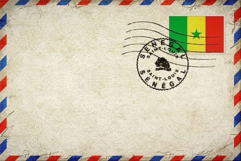 Senegal Saint Louis Vintage Air Mail Envelope with Flag and Postmark