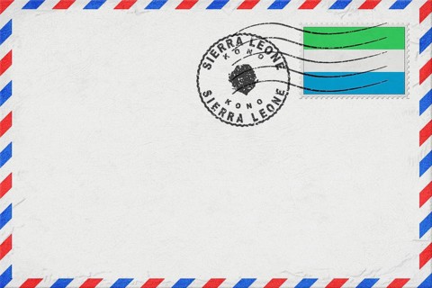 Sierra Leone Kono Vintage Air Mail Envelope with Flag and Postmark