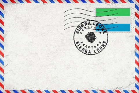 Sierra Leone Freetown Vintage Air Mail Envelope with Flag and Postmark