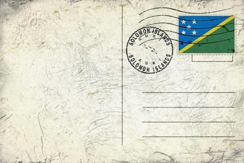 Solomon Islands Auki Round Seal Map Design