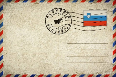 Slovenia Ljubljana Vintage Air Mail Envelope with Flag and Postmark