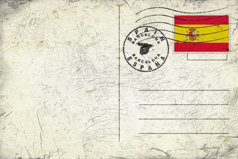 Spain Barcelona Round Seal Map Design