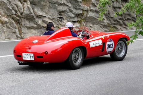 No. 363, Ferrari 750 Monza spider Scaglietti, year of construction 1955, A red vintage convertible