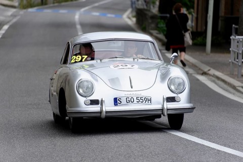 No. 297, Porsche 356 1500 Speedster, year of construction 1954, silver classic car with racing