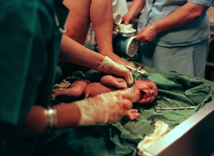Sarajevo, BIH, 01.08.1995 -- series of 10 pictures - Maternity hospital during the civil war in