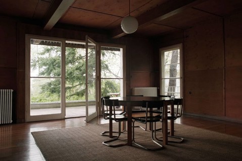 Potsdam-Caputh, DEU, Germany. 26.04.2002 - Albert Einstein's summer residence: living room of the