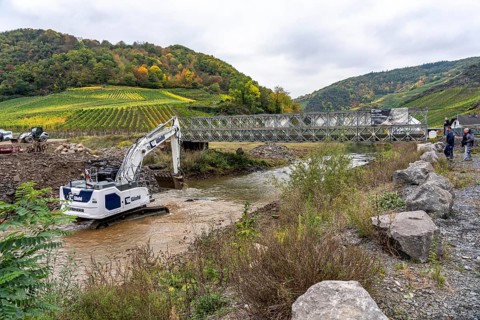 Reconstruction in the Ahr Valley, after the flood of July 2021, restoration of the river landscape,