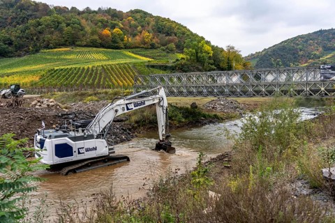 Reconstruction in the Ahr Valley, after the flood of July 2021, restoration of the river landscape,