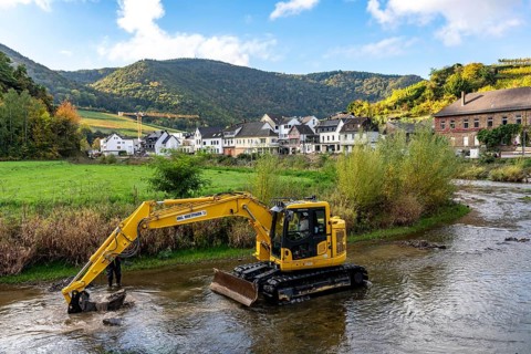 Reconstruction in the Ahr Valley, after the flood of July 2021, restoration of the river landscape,