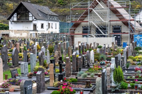Reconstruction in the Ahr Valley, after the flood of July 2021, buildings that have not yet been