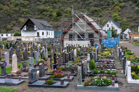 Reconstruction in the Ahr Valley, after the flood of July 2021, buildings that have not yet been
