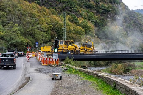 Reconstruction in the Ahr Valley, after the flood of July 2021, restoration of the railway