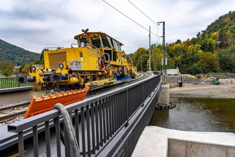 Reconstruction in the Ahr Valley, after the flood of July 2021, restoration of the railway