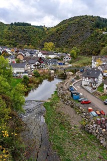 Reconstruction in the Ahr Valley, after the flood of July 2021, restoration of the river landscape,