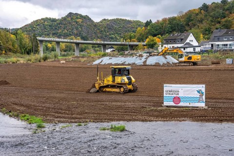 Reconstruction in the Ahr Valley, after the flood of July 2021, restoration of the river landscape,