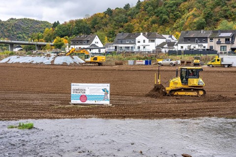 Reconstruction in the Ahr Valley, after the flood of July 2021, restoration of the river landscape,
