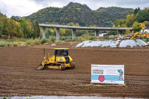 Reconstruction in the Ahr Valley, after the flood of July 2021, restoration of the river landscape,