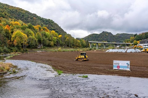Reconstruction in the Ahr Valley, after the flood of July 2021, restoration of the river landscape,