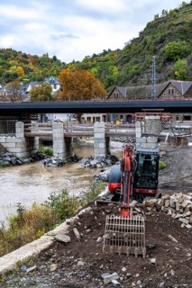 Reconstruction in the Ahr Valley, after the flood of July 2021, restoration of the railway