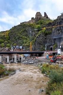 Reconstruction in the Ahr Valley, after the flood of July 2021, restoration of the railway
