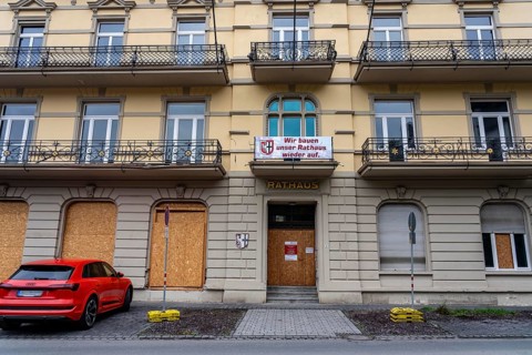 Reconstruction in the Ahr Valley, after the flood of July 2021, buildings that have not yet been