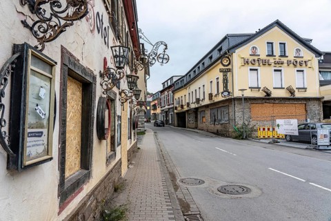 Reconstruction in the Ahr Valley, after the flood of July 2021, buildings that have not yet been