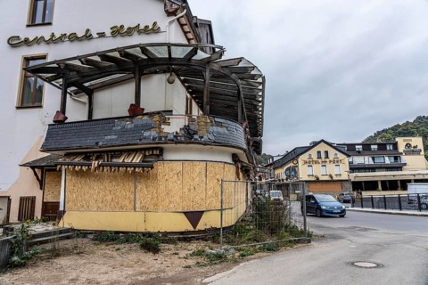 Reconstruction in the Ahr Valley, after the flood of July 2021, buildings that have not yet been