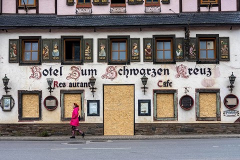 Reconstruction in the Ahr Valley, after the flood of July 2021, buildings that have not yet been