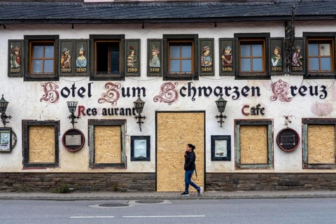 Reconstruction in the Ahr Valley, after the flood of July 2021, buildings that have not yet been