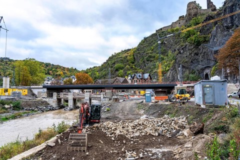 Reconstruction in the Ahr Valley, after the flood of July 2021, restoration of the railway