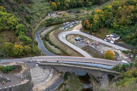 Reconstruction in the Ahr Valley, after the flood of July 2021, restoration of the railway