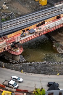 Reconstruction in the Ahr Valley, after the flood of July 2021, restoration of the railway