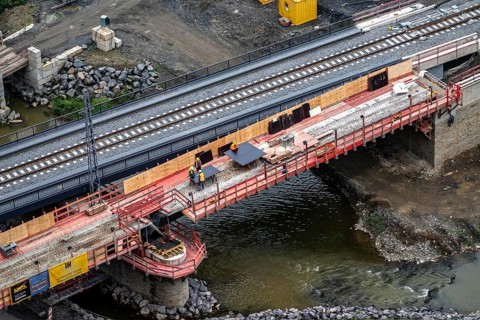 Reconstruction in the Ahr Valley, after the flood of July 2021, restoration of the railway