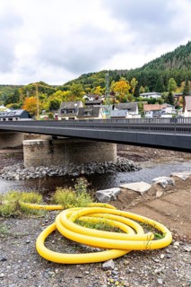 Reconstruction in the Ahr Valley, after the flood of July 2021, restoration of the railway