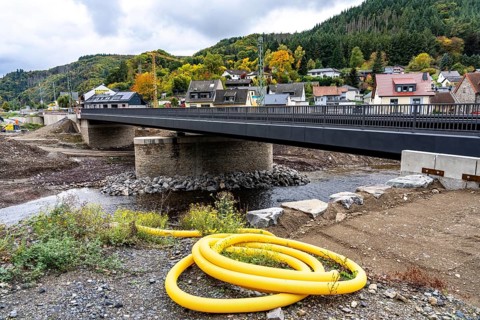 Reconstruction in the Ahr Valley, after the flood of July 2021, restoration of the railway