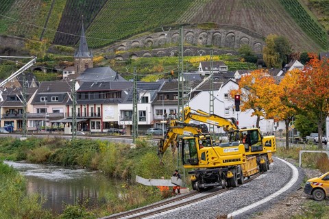 Reconstruction in the Ahr Valley, after the flood of July 2021, restoration of the railway